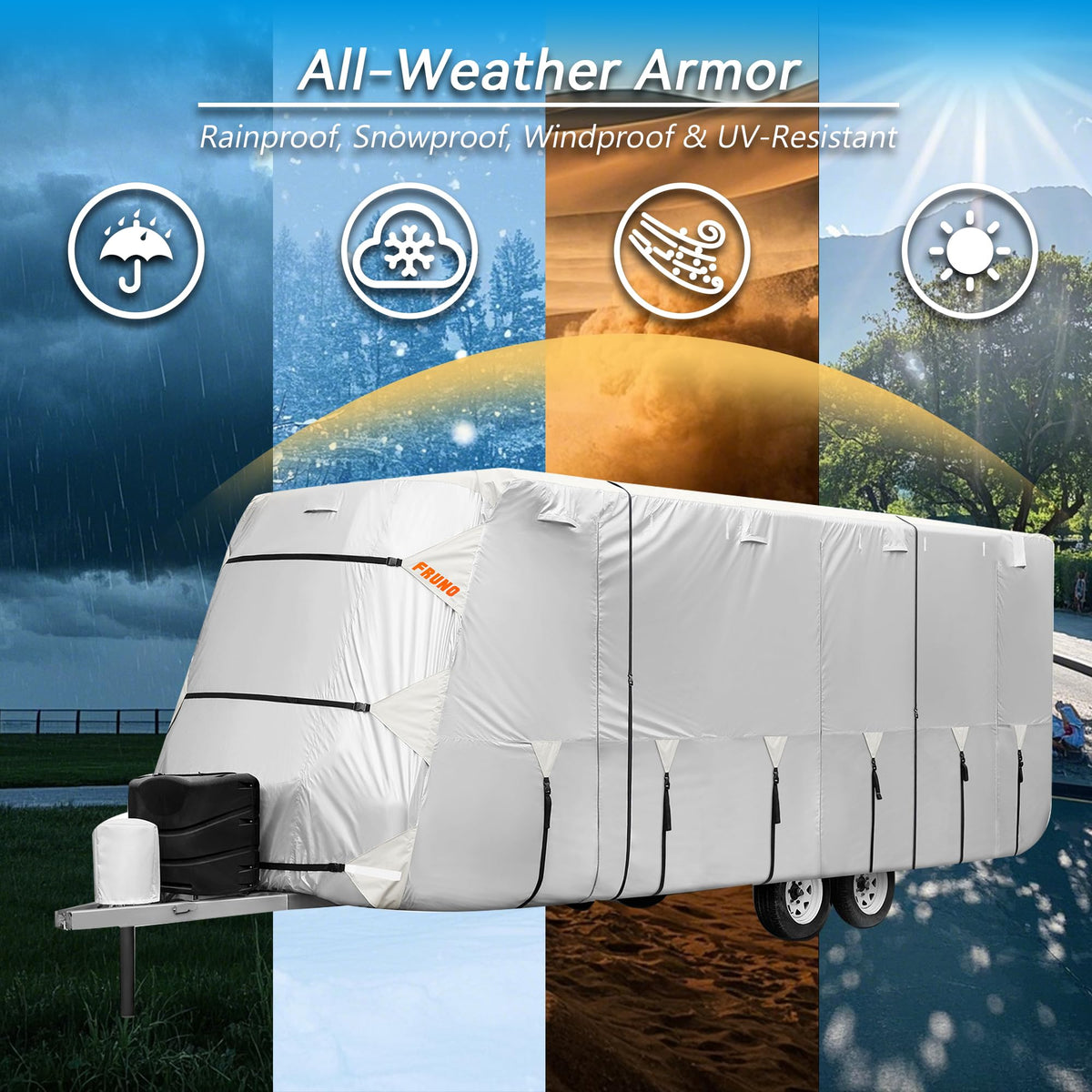 Oxford Fabric Waterproof Rip-Resistant Anti-UV Travel Trailer Cover 30'-33' C800