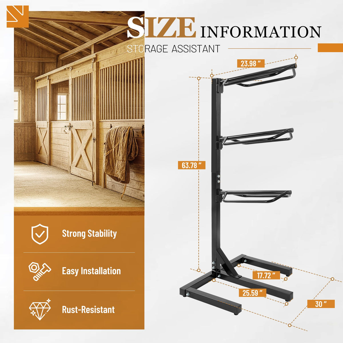 3 Tier Heavy-Duty Saddle Rack P79931