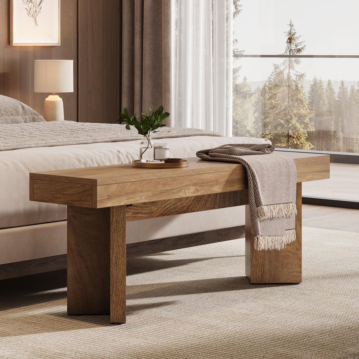 47" Wooden Bench I16749