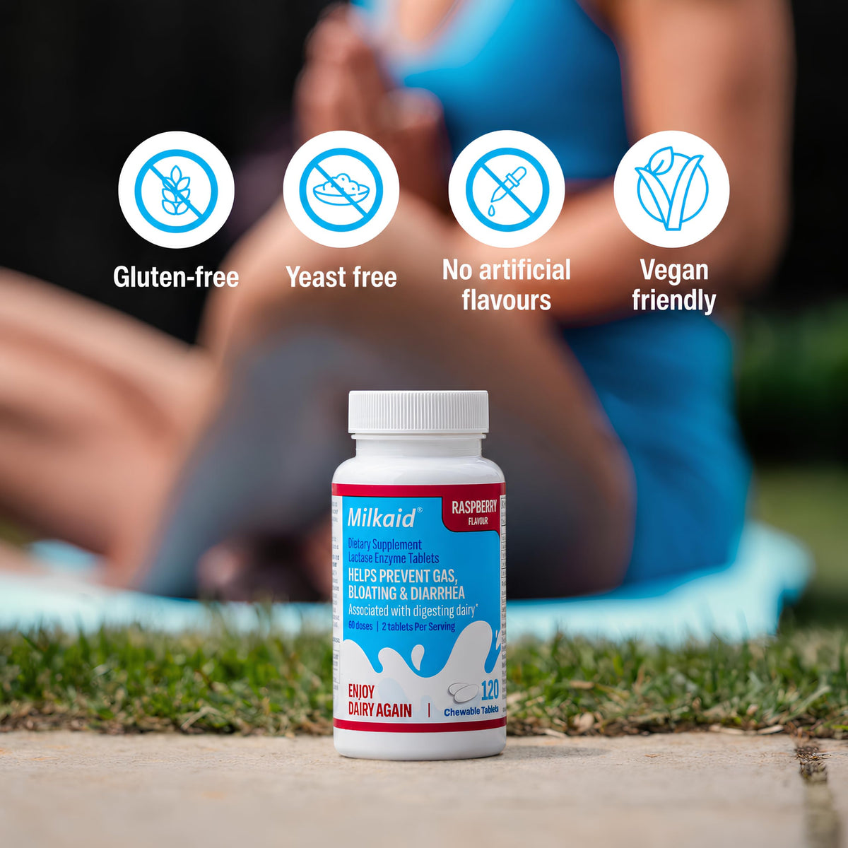 Chewable Lactase Enzyme Tablets 60 Tablets Raspberry L341784