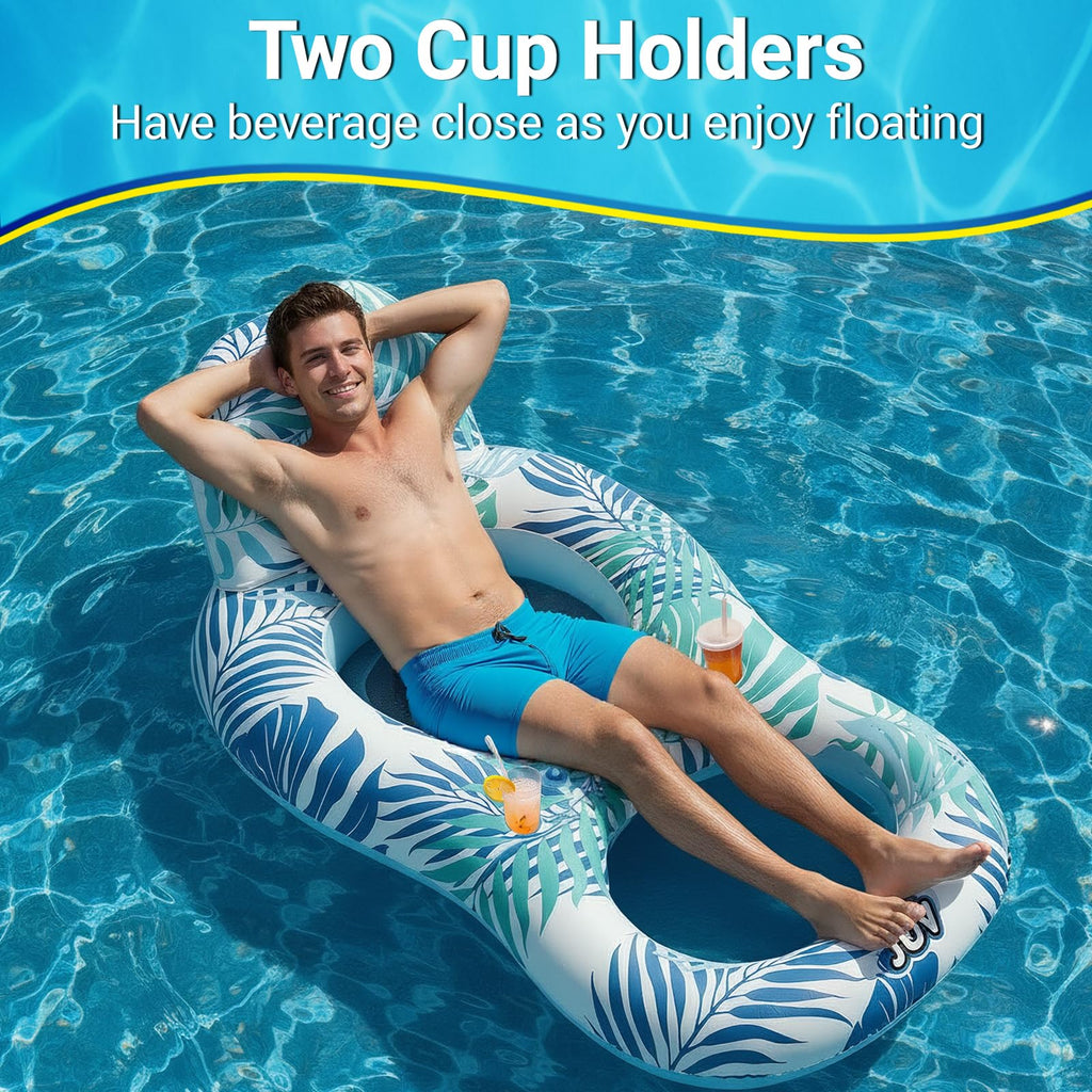 Inflatable Pool Float Chair with Drink Holder X238