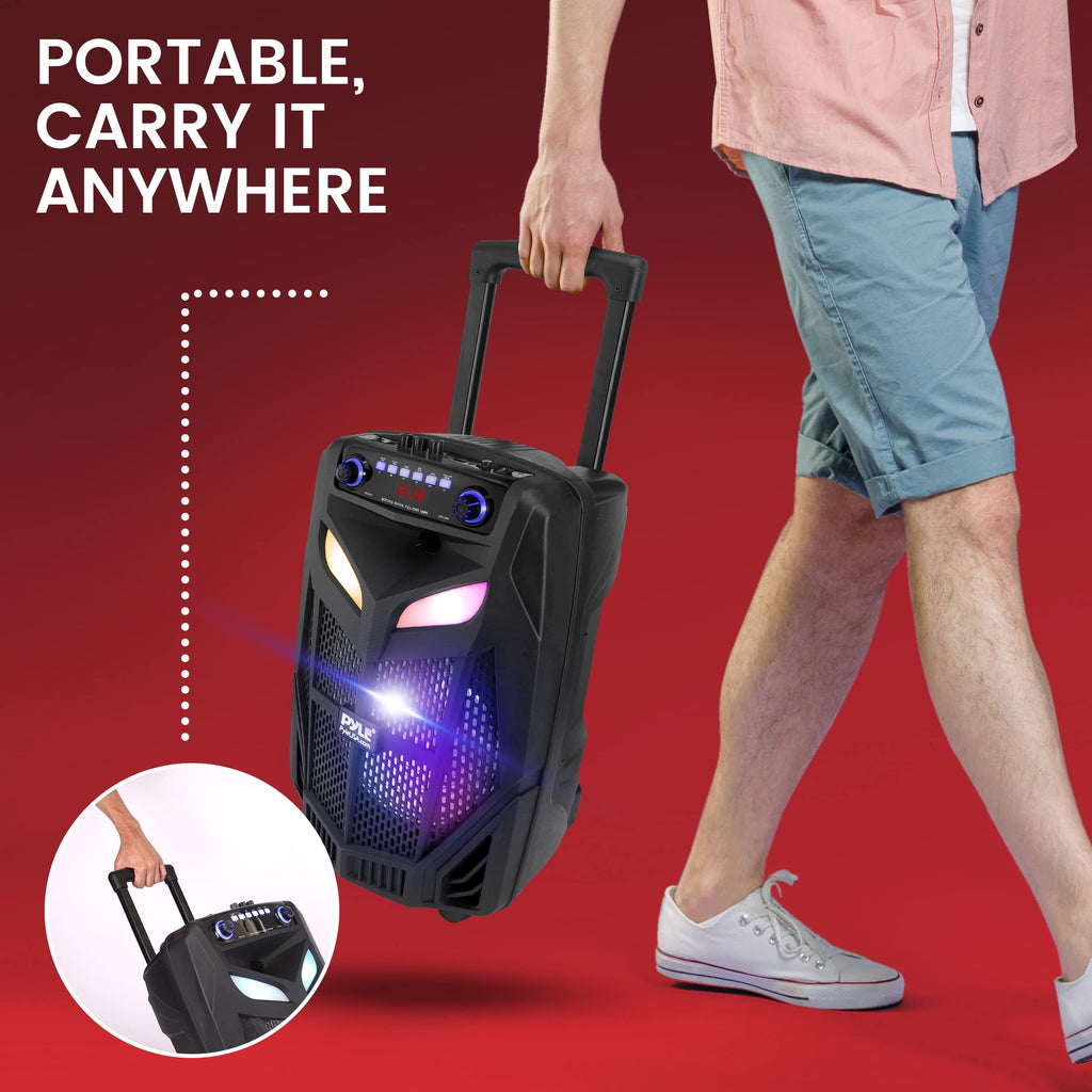 Portable Bluetooth PA Speaker System 600W 10” with 2 Wireless Microphones B82184