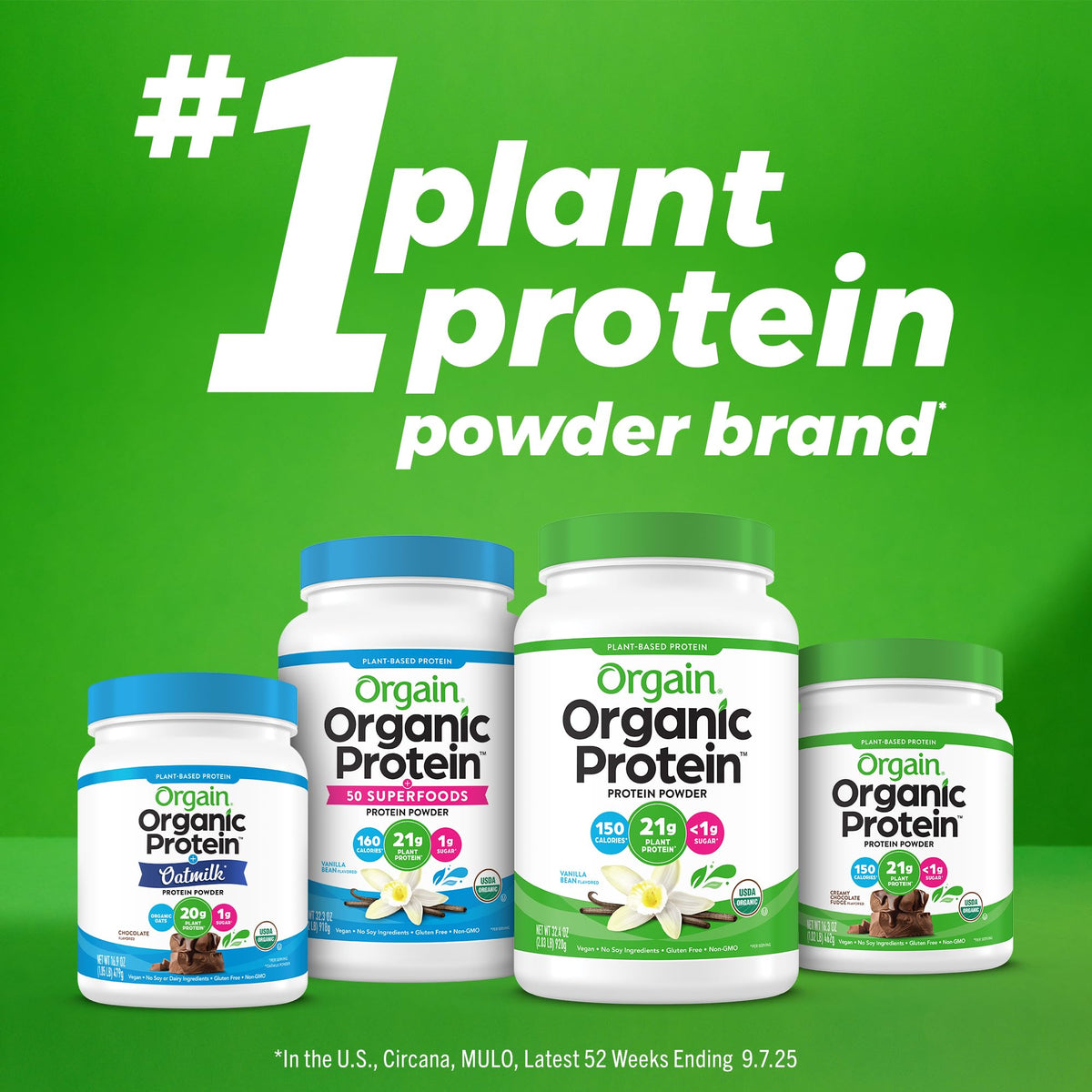 Organic Vegan 21g Protein Powder Vanilla Bean 1.02 lb U1224