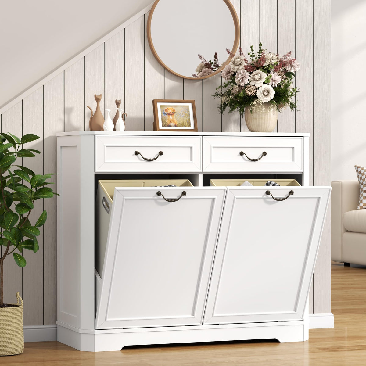 Double Tilt Out Laundry Hamper Cabinet L233057