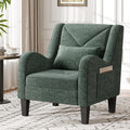 Green Chenille Upholstered Accent Chair with Lumbar Pillow A440102