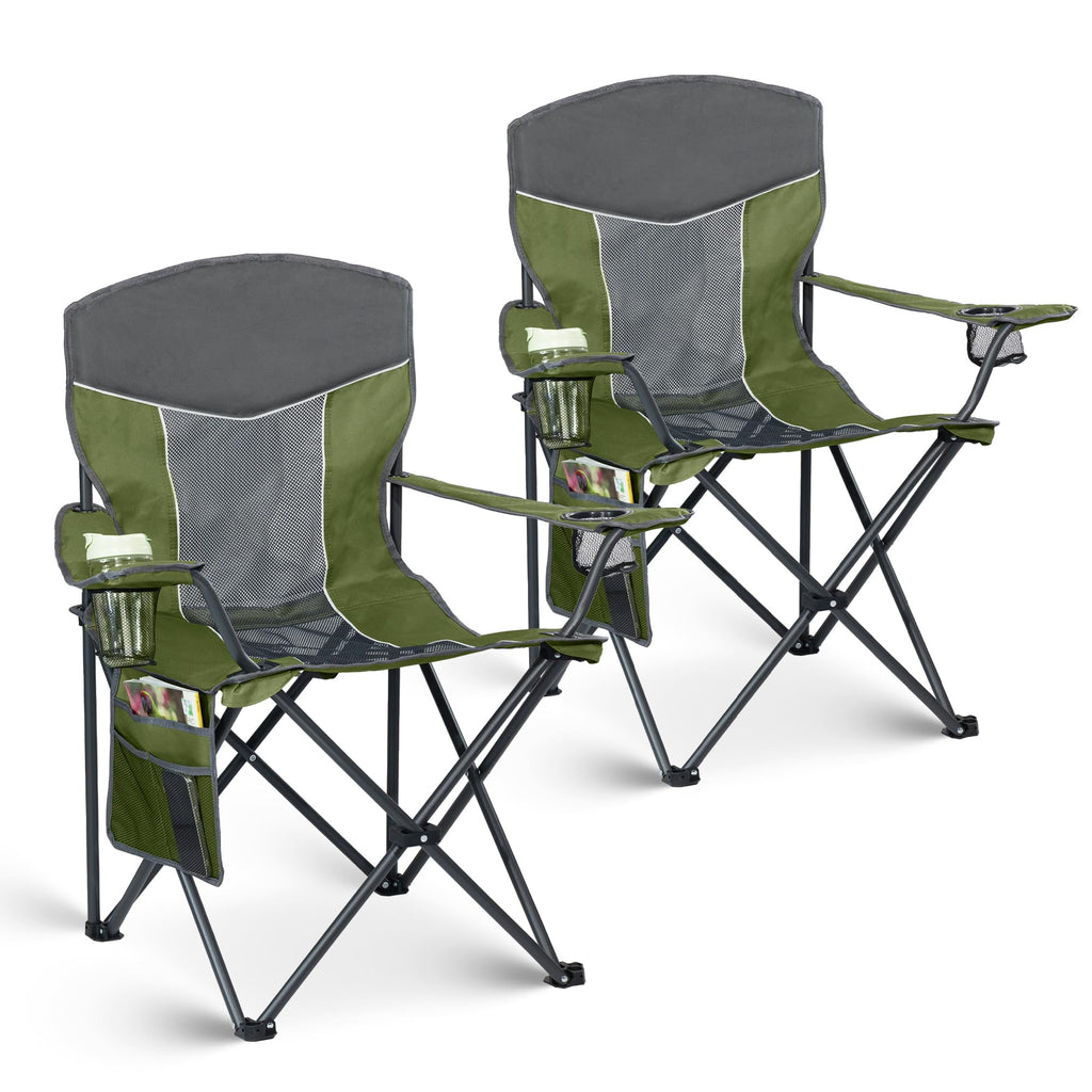 Oversized XL Camping Chair 2-Pack with Mesh Back, Green R35733