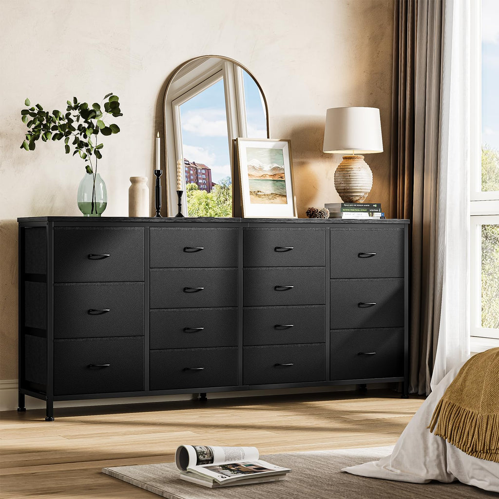 Black 14 Drawer Dresser TV Stand M84401