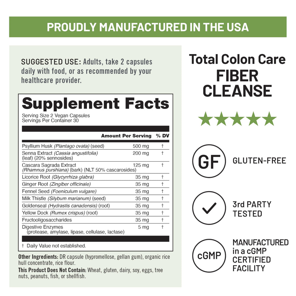 Herbal Laxative Fiber Cleanse 60 Capsules U41468