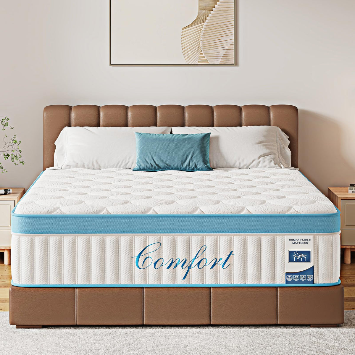 Full Size 12 Inch Firm Hybrid Memory Foam Mattress Y931179