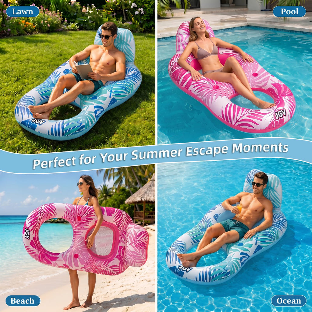 Inflatable Pool Float Chair with Drink Holder X238