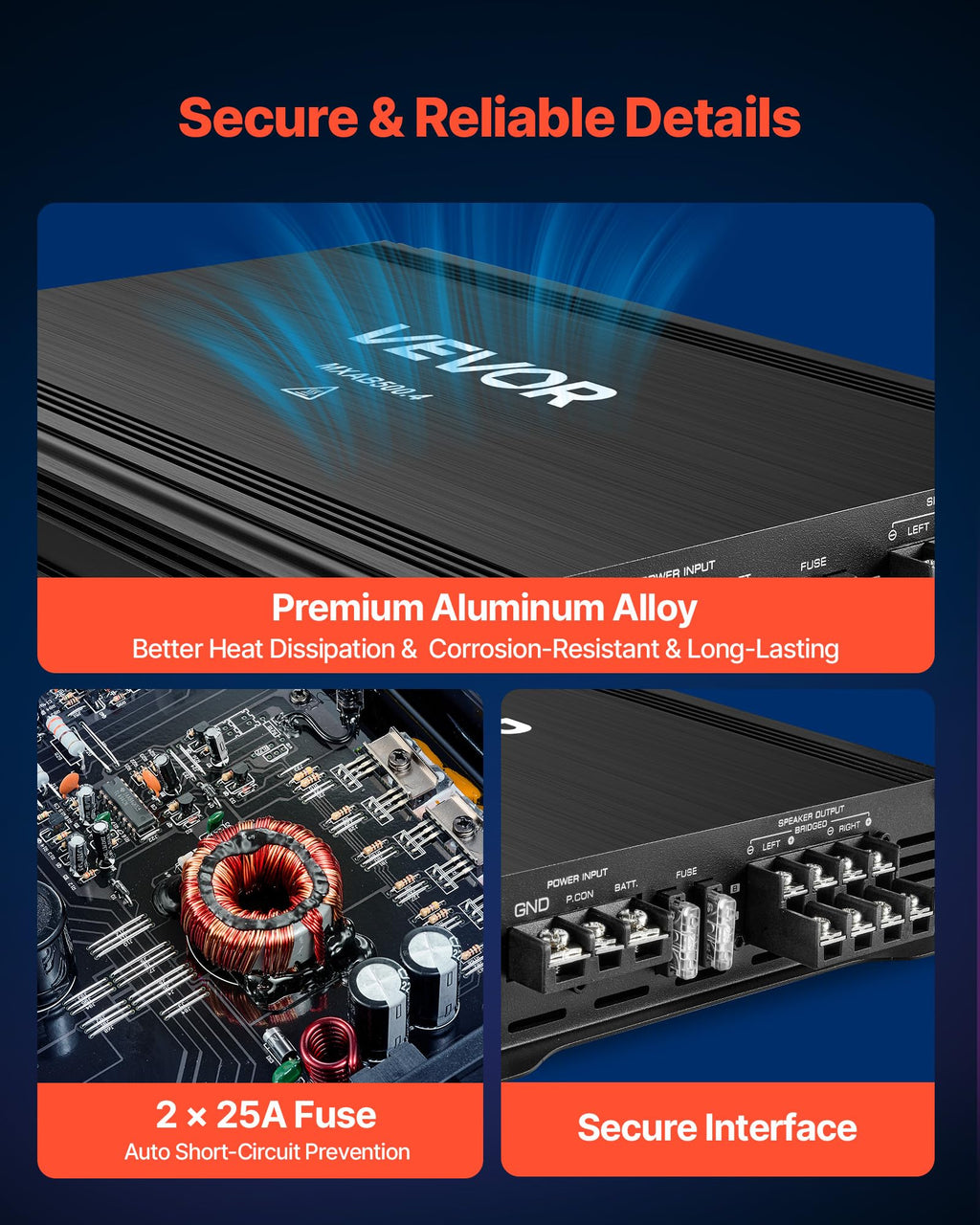 4 Channel Bridgeable Class A/B Car Audio Amplifier Q77367