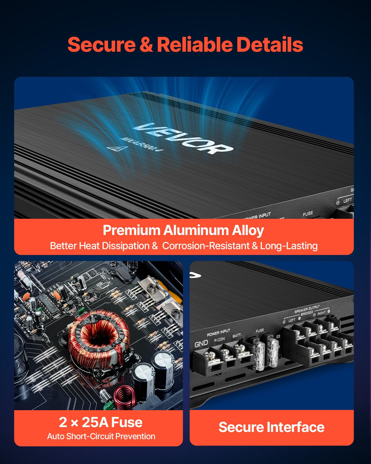 4 Channel Bridgeable Class A/B Car Audio Amplifier Q77367