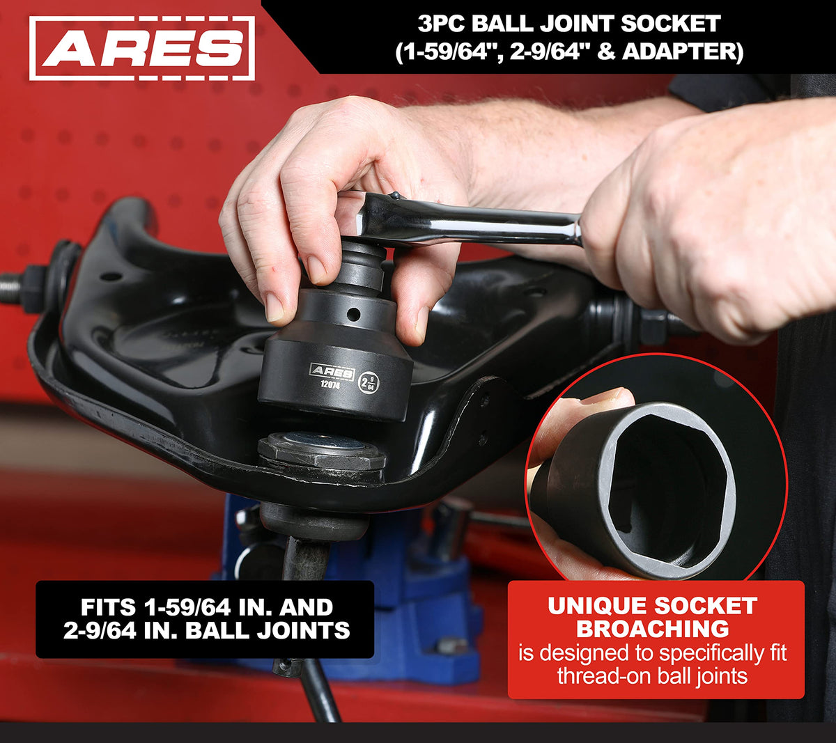 3-Piece Ball Joint Socket Set 3/4-Inch Drive W633347