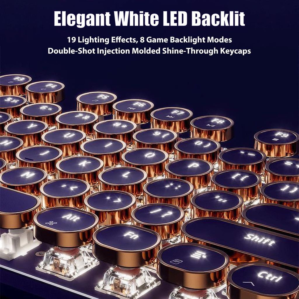 White LED Backlit Mechanical Gaming Keyboard O56347