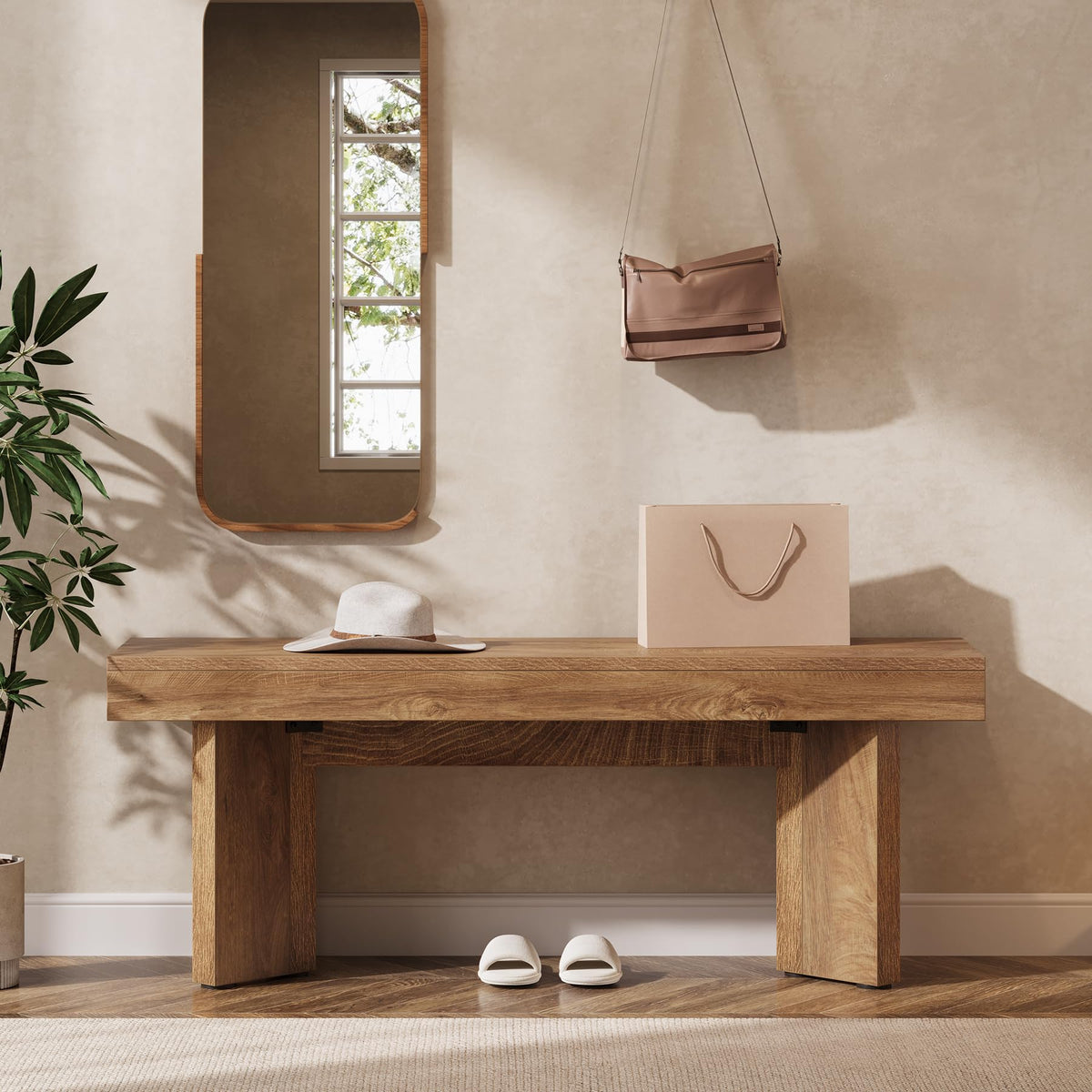 47" Wooden Bench I16749