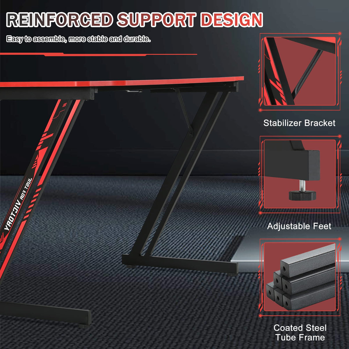47 inch Carbon Fiber Gaming Desk X481