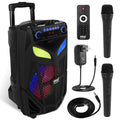 Portable Bluetooth PA Speaker System 600W 10” with 2 Wireless Microphones B82184