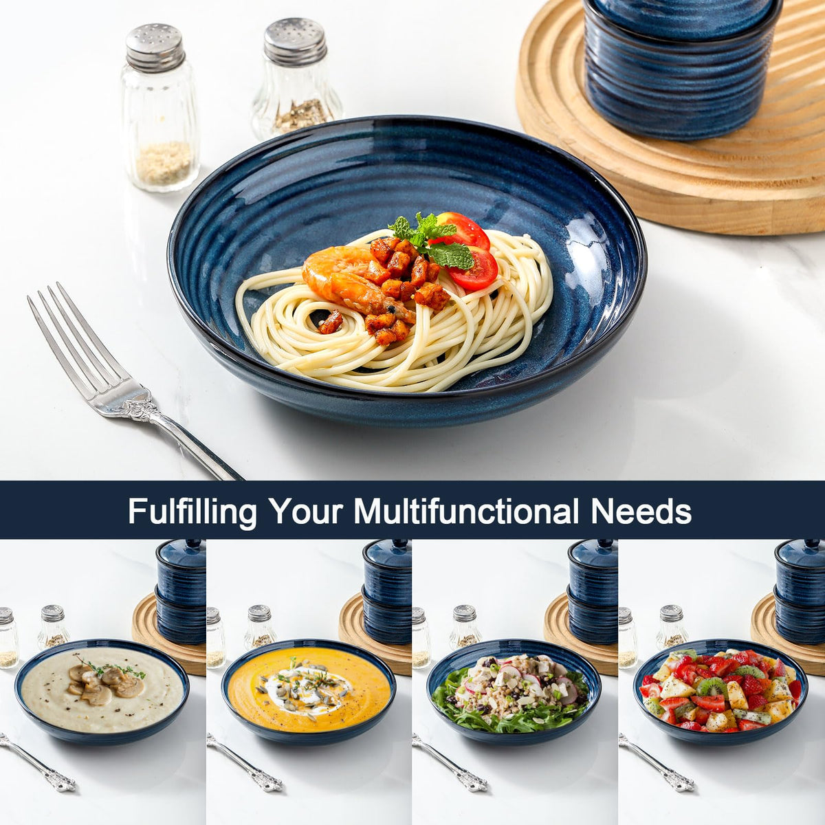 32 Oz Ceramic Serving Bowls Set of 4 P632