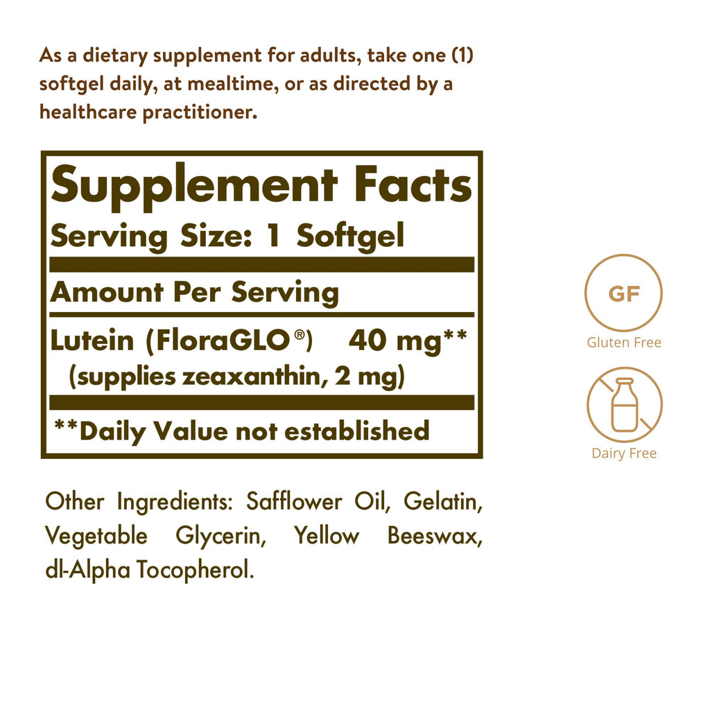 Lutein 40 mg 30 Softgels Non-GMO S589038