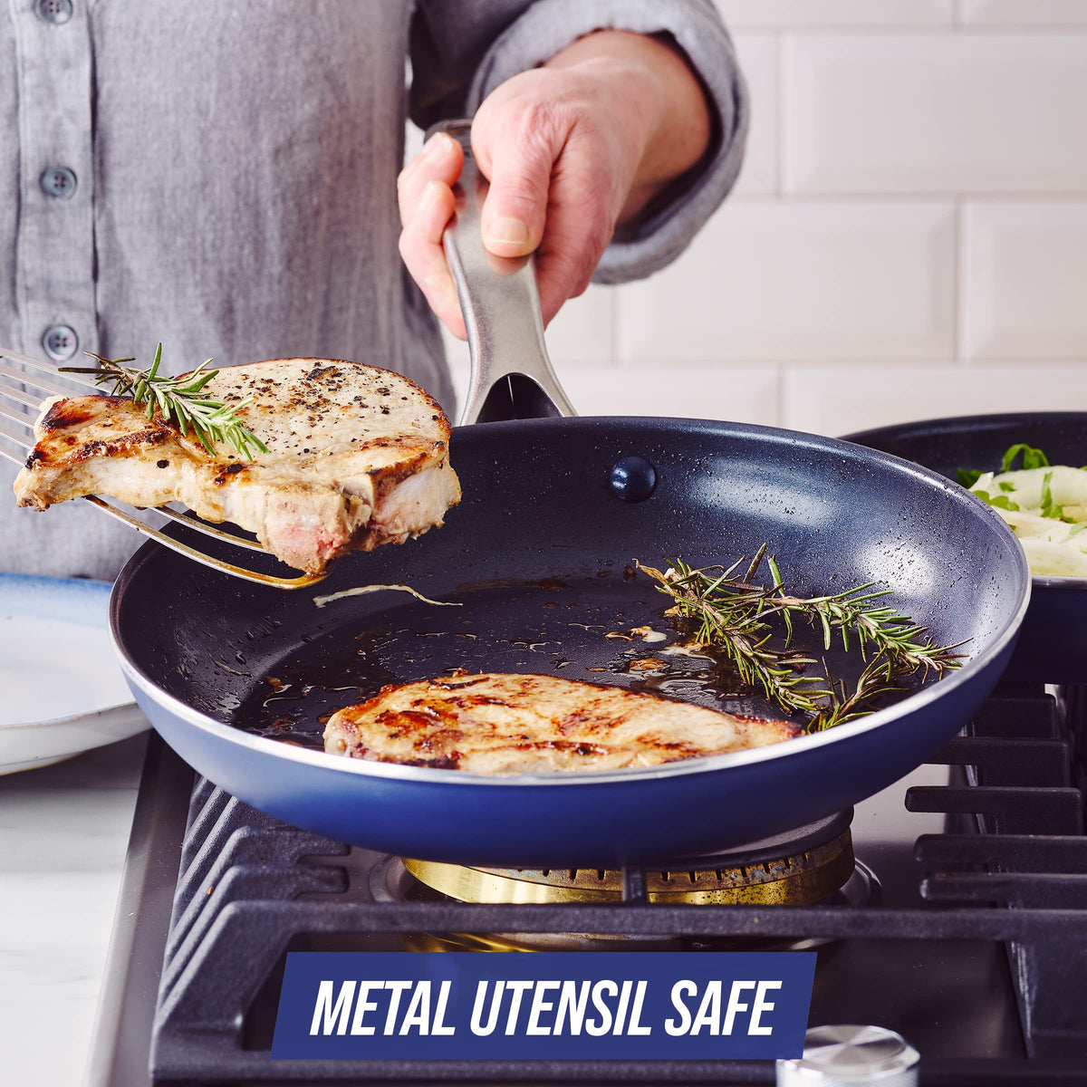 Blue 10 Piece Ceramic Nonstick Cookware Set O201118