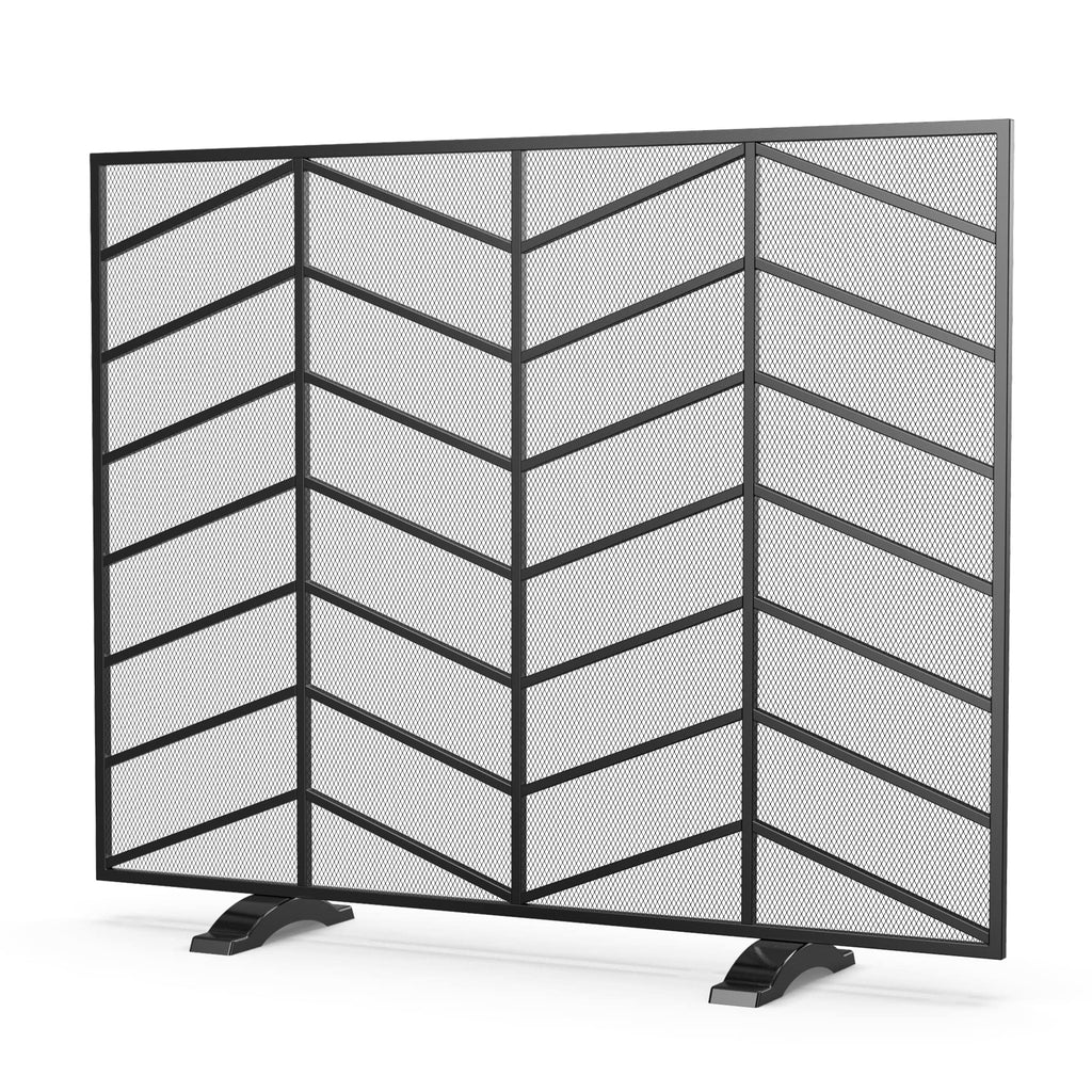 Iron Chevron Fireplace Screen T366200