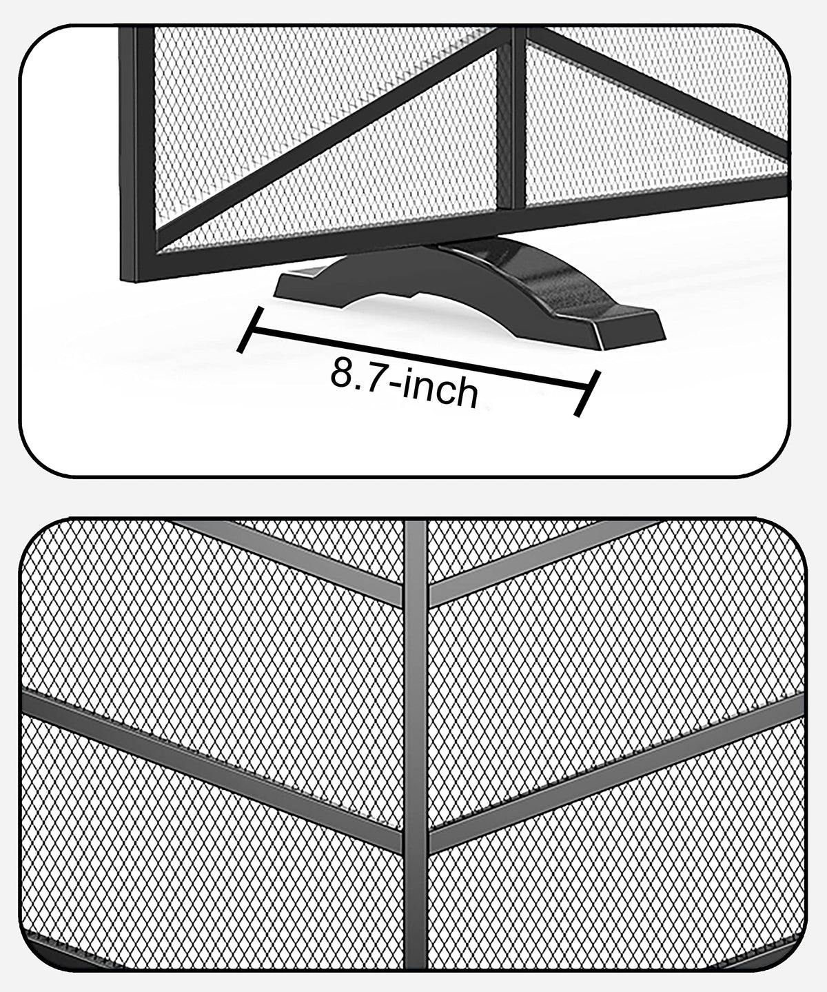 Iron Chevron Fireplace Screen T366200
