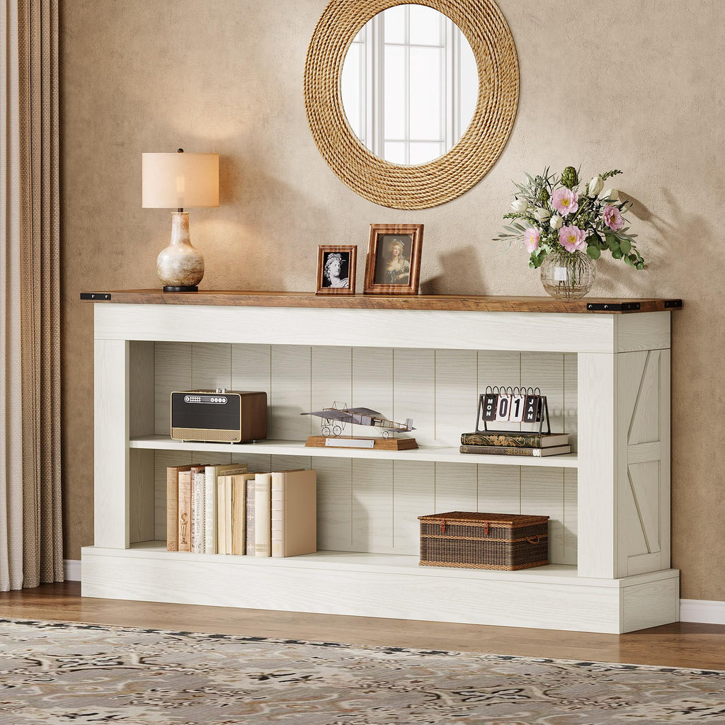 63" 3-Tier Console Table with Storage Shelves K18600