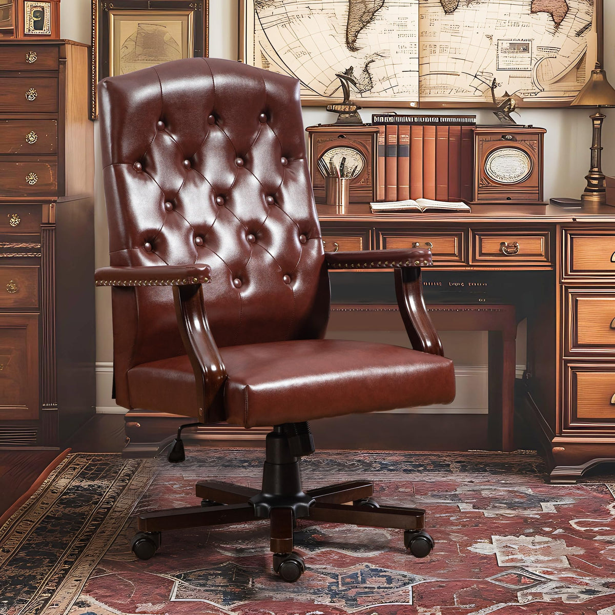 Brown Faux Leather High Back Executive Office Chair O620541