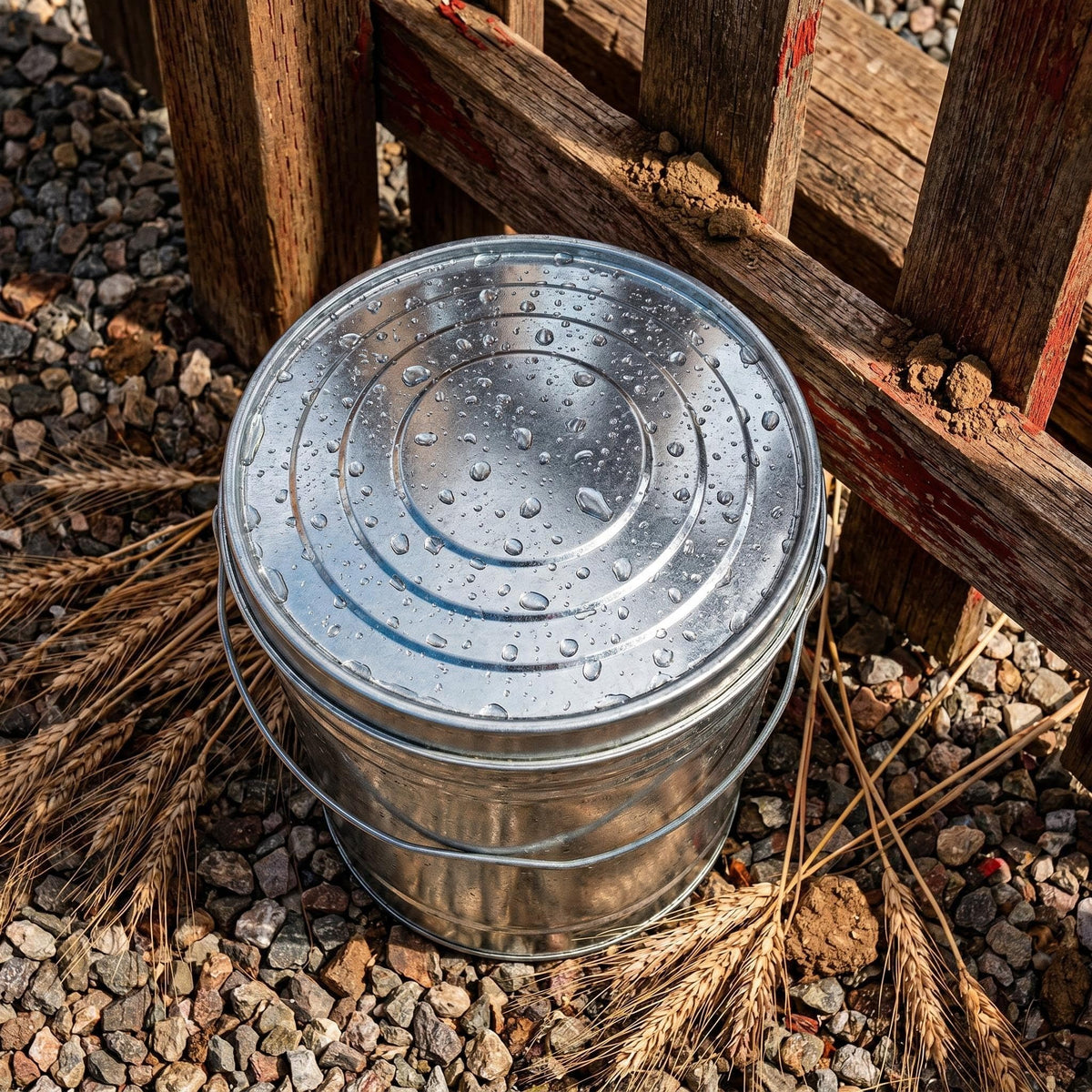 Galvanized Steel Storage Can with Locking Lid B976176