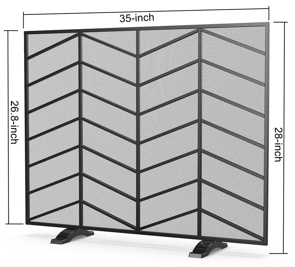 Iron Chevron Fireplace Screen T366200